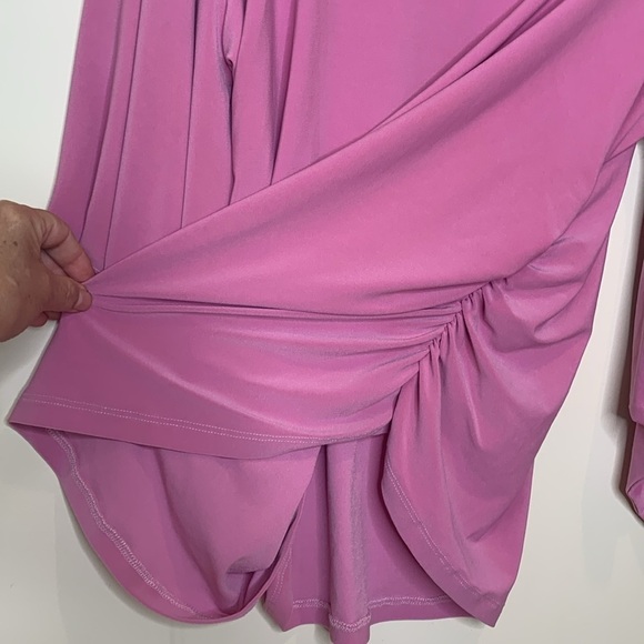 Heart Throb Dusty Rose Rouched Sides Boatneck Kimono Sleeve Tunic Stretch Top 3X - Picture 10 of 13